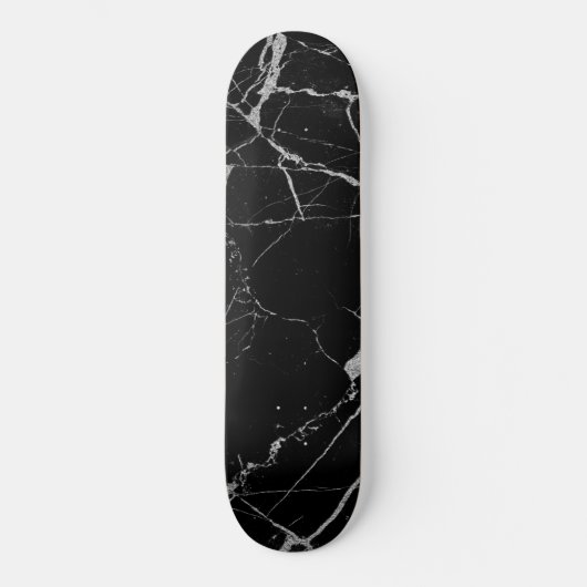 Schwarz-Silber-Venenmarmor Skateboard (Vorderseite)
