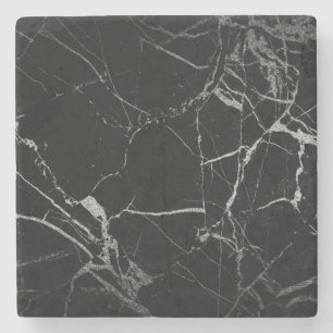 Schwarz-Silber-Venenmarmor Steinuntersetzer