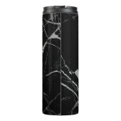 Schwarz-Silber-Venenmarmor Thermosbecher (Rückseite)