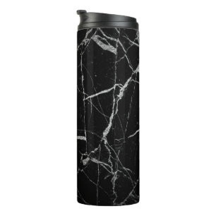 Schwarz-Silber-Venenmarmor Thermosbecher