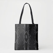 Schwarz & Silber Verziert Gotik Mit Monogramm Tasche (Vorderseite)