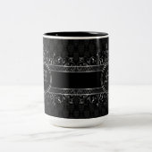 Schwarz & Silber Verziert Gotik Mit Monogramm Zweifarbige Tasse (Mittel)