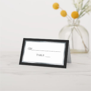 Schwarz   Silber   White Simple Elegante Platzkart Platzkarte