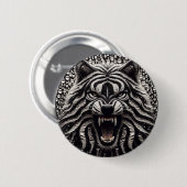 Schwarz-Silber-Wolf-Taste Button (Vorne & Hinten)