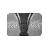 Schwarz-Silbergrau-Damaskus-Muster Badematte (Vorderseite)