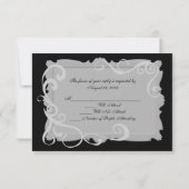 Schwarz/Silbergrau Swirl Rahmen passend UAWG RSVP Karte (Rückseite)