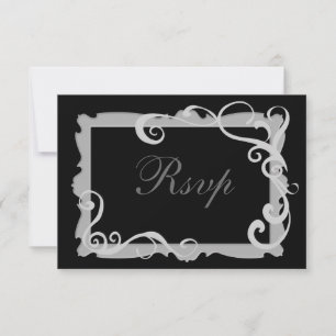 Schwarz/Silbergrau Swirl Rahmen passend UAWG RSVP Karte