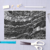 Schwarz-Silbergraue Marmorgestaltung Seidenpapier (Handwerk)