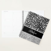 Schwarz-Silberleopard-Girly-Glam-Monogramm Planer (Anzeige)