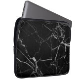 Schwarz-silberne Marmorader Laptopschutzhülle (Vorne Rechts)