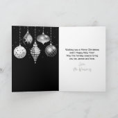 Schwarz-silberne Ornamente Frohe Weihnachten (Innenseite)