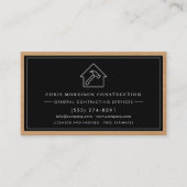 Schwarz-silberner Generalunternehmer-QR-Code Holz Visitenkarte (Vorderseite)
