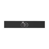 Schwarz-Silberring-Monogramm Einladungsbanderole (Flach)