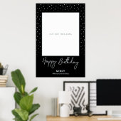 Schwarz & Silver Happy Geburtstag Foto Frame Prop Poster (Heimbüro)