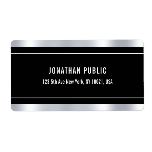 Schwarz Silver Template Elegant Modernes Glamour (Vorne)