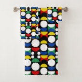 Schwarz-skandinavisches Bauhaus-Muster Mitte des J Badhandtuch Set (Insitu)