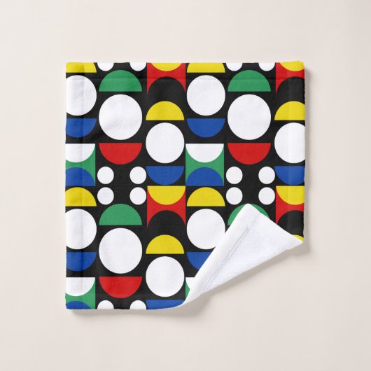 Schwarz-skandinavisches Bauhaus-Muster Mitte des J Badhandtuch Set (Waschlappen)