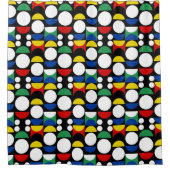 Schwarz-skandinavisches Bauhaus-Muster Mitte des J Duschvorhang (Vorderseite)