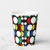 Schwarz-skandinavisches Bauhaus-Muster Mitte des J Pappbecher (Vorderseite)