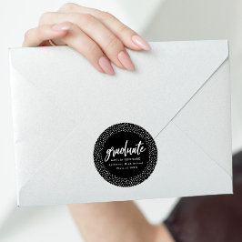 Schwarz | Skripter Abschluss Runder Aufkleber