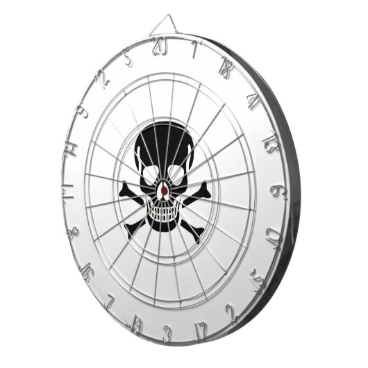 Schwarz-Skull-Weiß-Dartboard Dartscheibe (Vorderseite rechts)