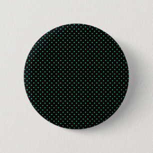 Schwarz-Smaragd-Grün-Polka-Punktmuster Button