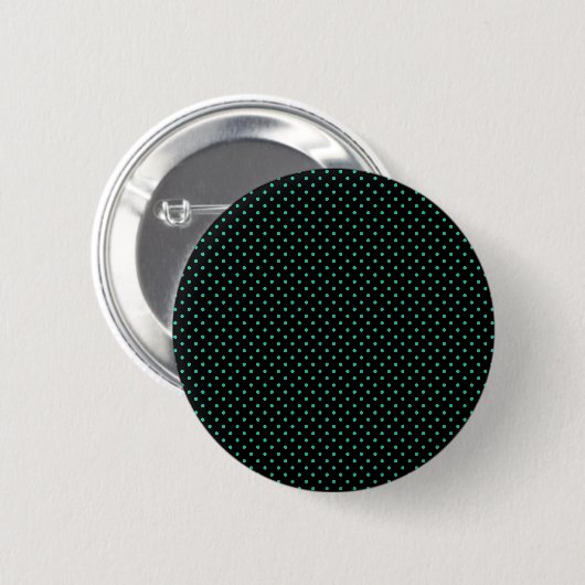Schwarz-Smaragd-Grün-Polka-Punktmuster Button (Vorne & Hinten)