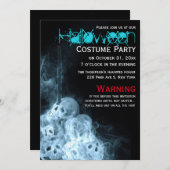 Schwarz-Smoking-Skulls Halloween-Kostüm-Party Einladung (Vorne/Hinten)