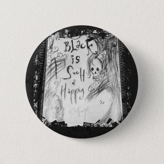 Schwarz so glücklich button (Vorderseite)