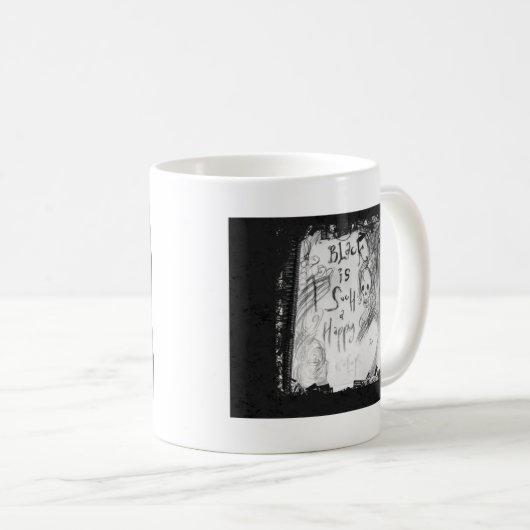 Schwarz so glücklich kaffeetasse (VorderseiteRechts)