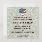 Schwarz-Soldat-Boot-Camp geht weg Einladung (Rückseite)