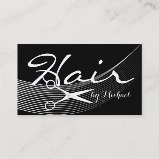 Schwarz-Solid-Haar-Stylist-Ernennung Terminkarte (Vorderseite)