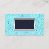 Schwarz-Speckled-Blue-Hintergrund | Silver Metalli Visitenkarte (Rückseite)