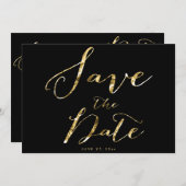 Schwarz Speichern Sie die Datumskarten Elegantes G Save The Date (Vorne/Hinten)