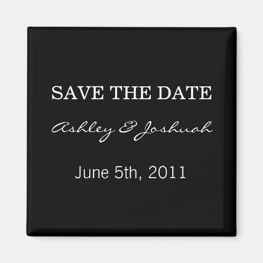 Schwarz speichert Datumsmagnete Magnet (Vorne)