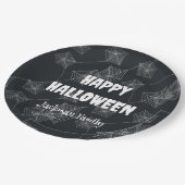 Schwarz-Spooky Halloween anpassbar Pappteller (Schrägansicht)