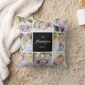 Schwarz | Square Family Foto Collage Pillow Kissen (Decke)
