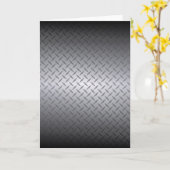 Schwarz-Stahl Diamondplate - Blank-Innen-Karte Karte (Gelbe Blume)