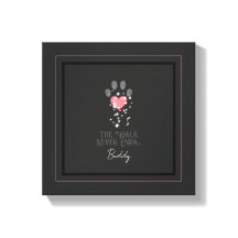 Schwarz Starlight Pink Heart Paw Print Dog Memoria