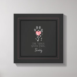 Schwarz Starlight Pink Heart Paw Print Dog Memoria Leinwanddruck