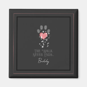 Schwarz Starlight Pink Heart Paw Print Dog Memoria Magnet