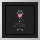 Schwarz Starlight Pink Heart Paw Print Dog Memoria Poster (Vorne)