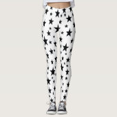 Schwarz-Sterne Leggings (Vorderseite)
