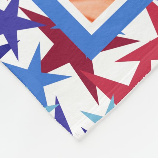 Schwarz-Sterne-Muster Fotolage Fleecedecke (Ecke)