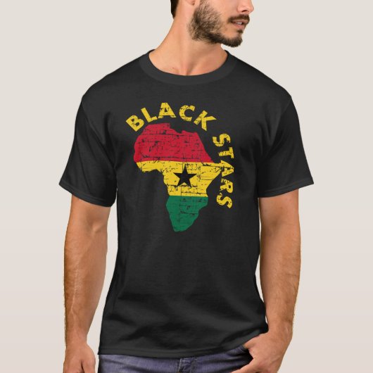 Schwarz-Sterne von Ghana T-Shirt (Vorderseite)
