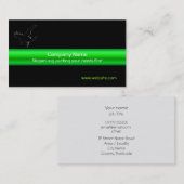 Schwarz-Stickerchen auf grünem metallischem Effekt Visitenkarte (Vorne/Hinten)