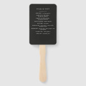 Schwarz stilvolle botanische rustikale elegante mo fächer (Rückseite)