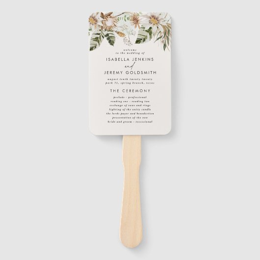 Schwarz stilvolle botanische rustikale elegante mo fächer (Vorderseite)