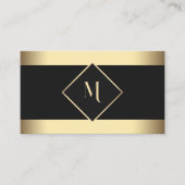 Schwarz Stilvolle Gold Frame Modern Visitenkarte (Vorderseite)