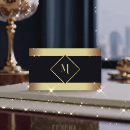 Schwarz Stilvolle Gold Frame Modern Visitenkarte